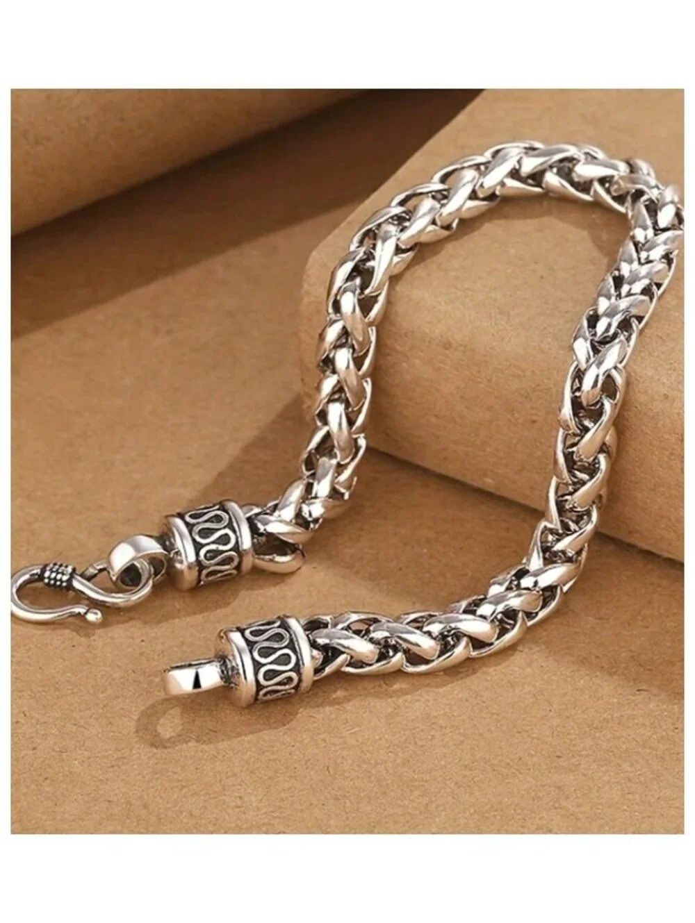 Braided S-clasp Bracelet - Stainless Steel - 4mm 8